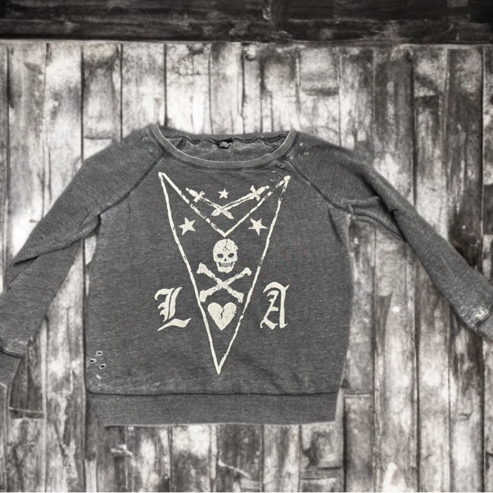 Torrid gray distressed sweatshirt size 0